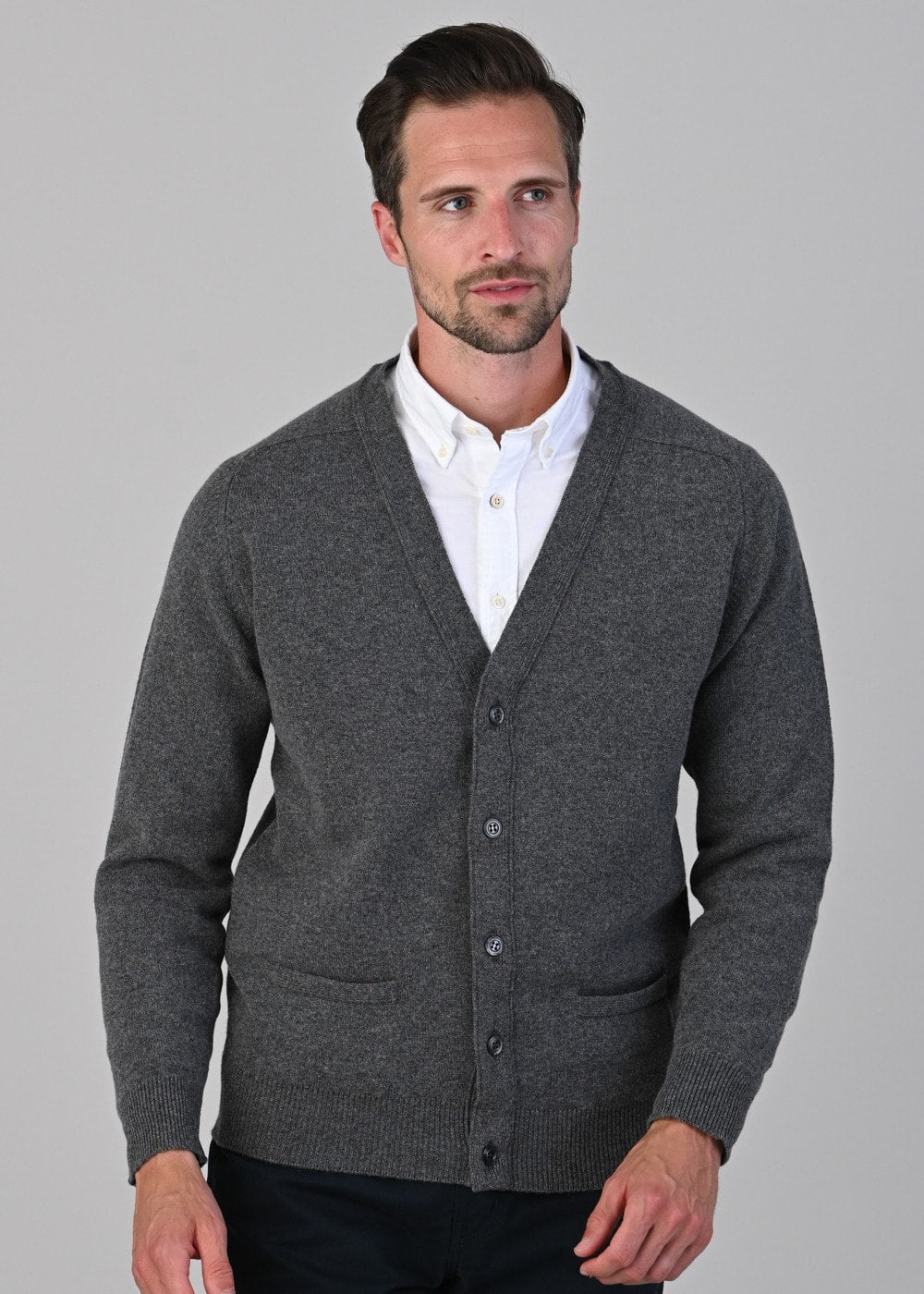 Leven 2 Ply Lambswool Cardigan - Cliff - 4