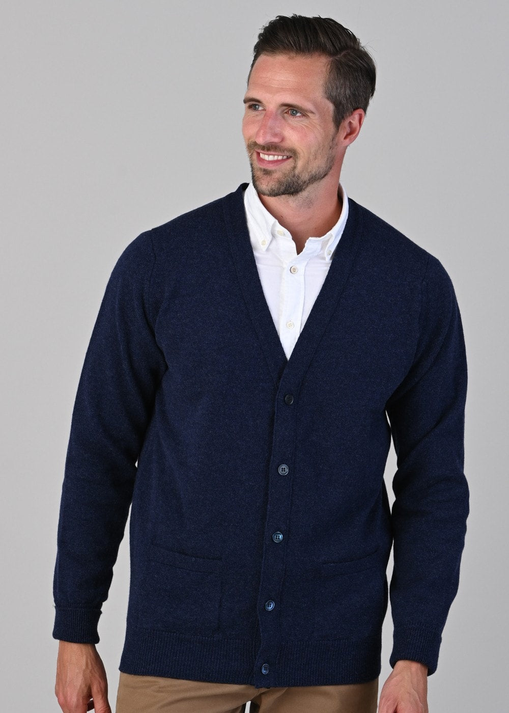 Rob 2 Ply Lambswool Cardigan - Astra - 4