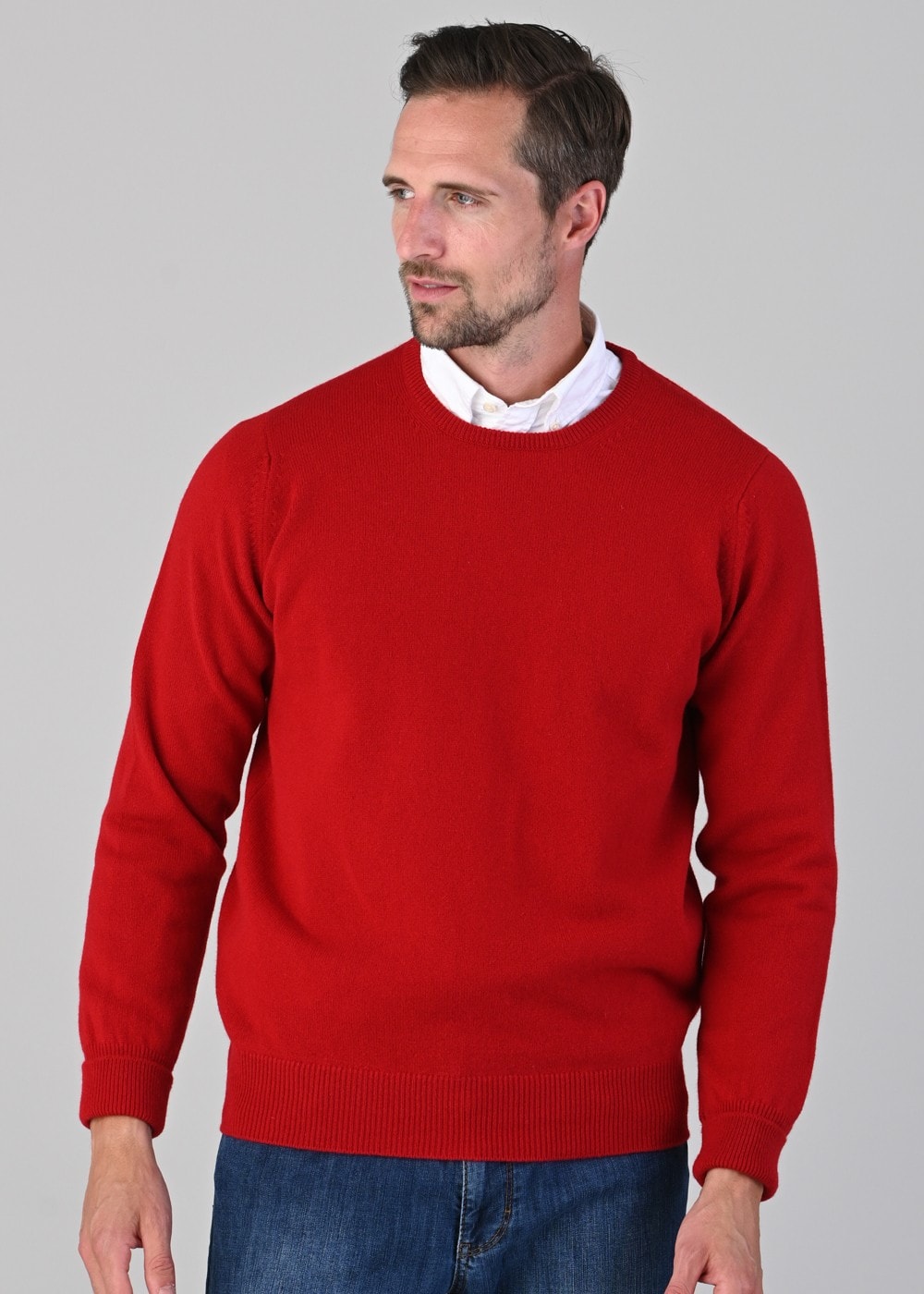 Rob 2 Ply Lambswool Crew Neck - Chianti - 4