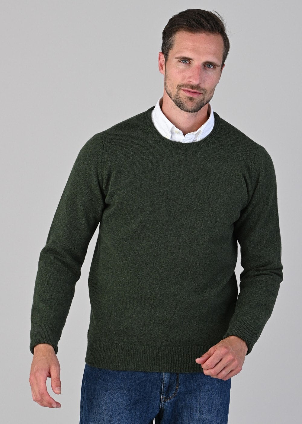 Rob 2 Ply Lambswool Crew Neck - Rosemary - 2