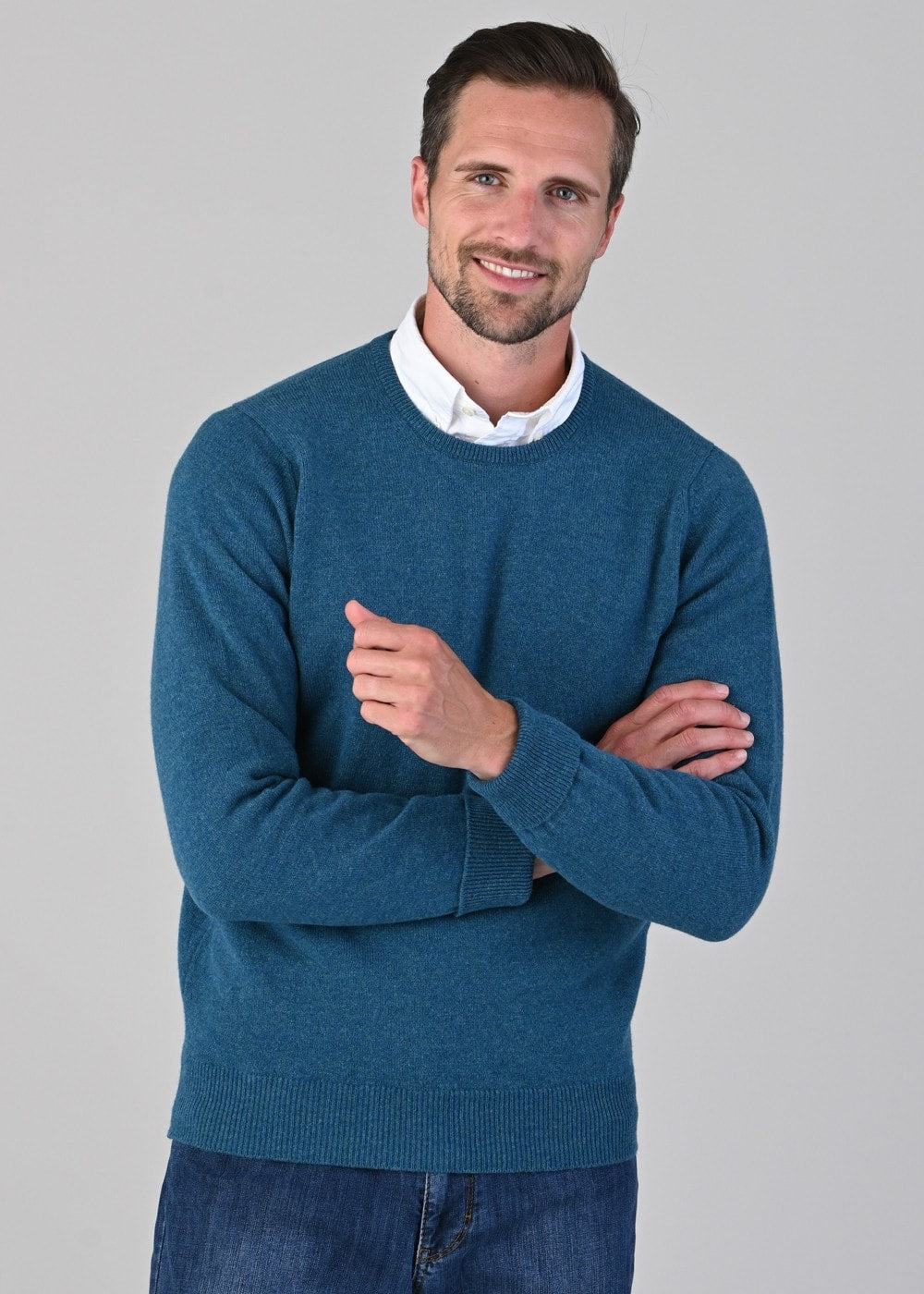 Rob 2 Ply Lambswool Crew Neck - Mallard - 4