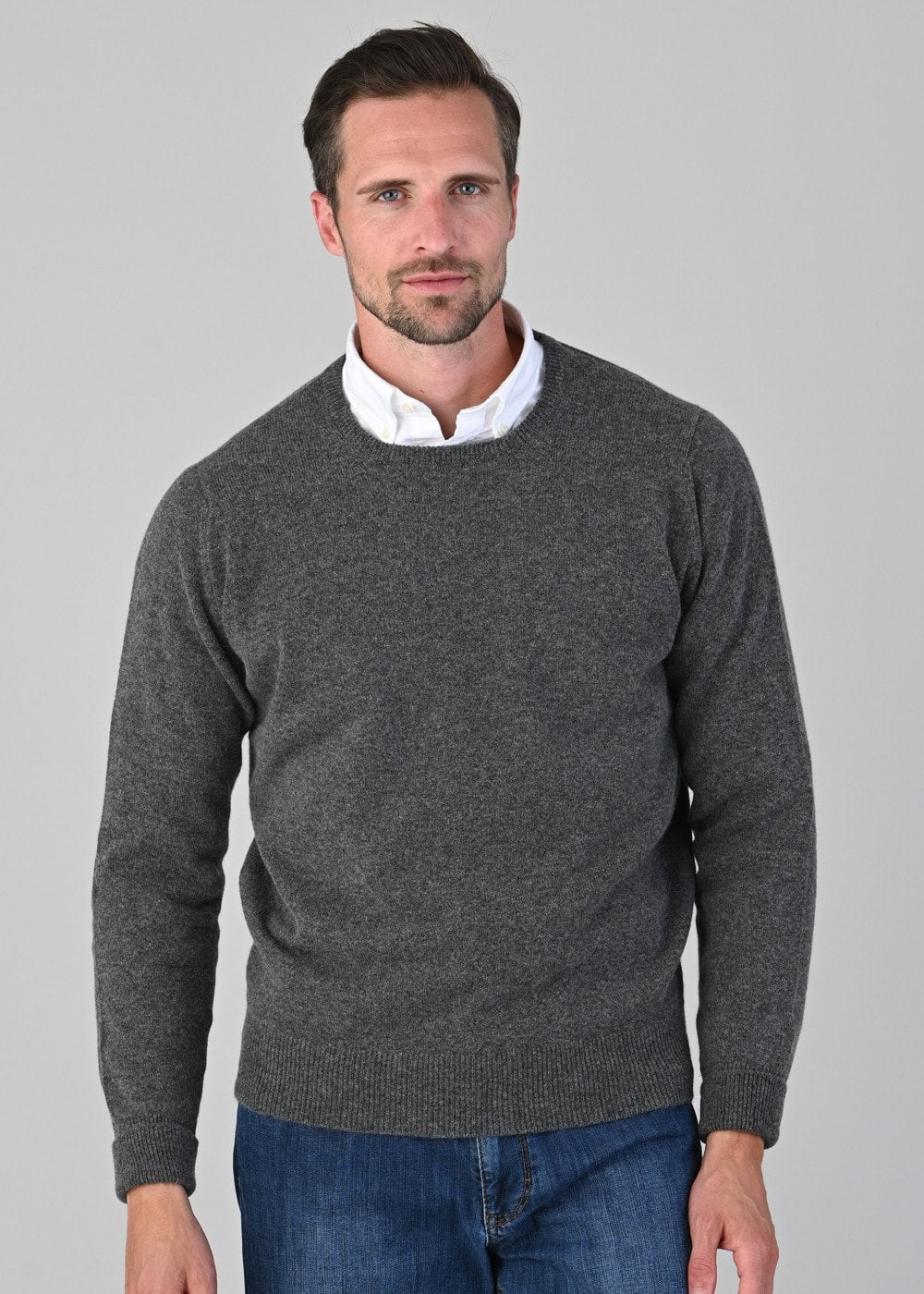 Rob 2 Ply Lambswool Crew Neck - Cliff - 3