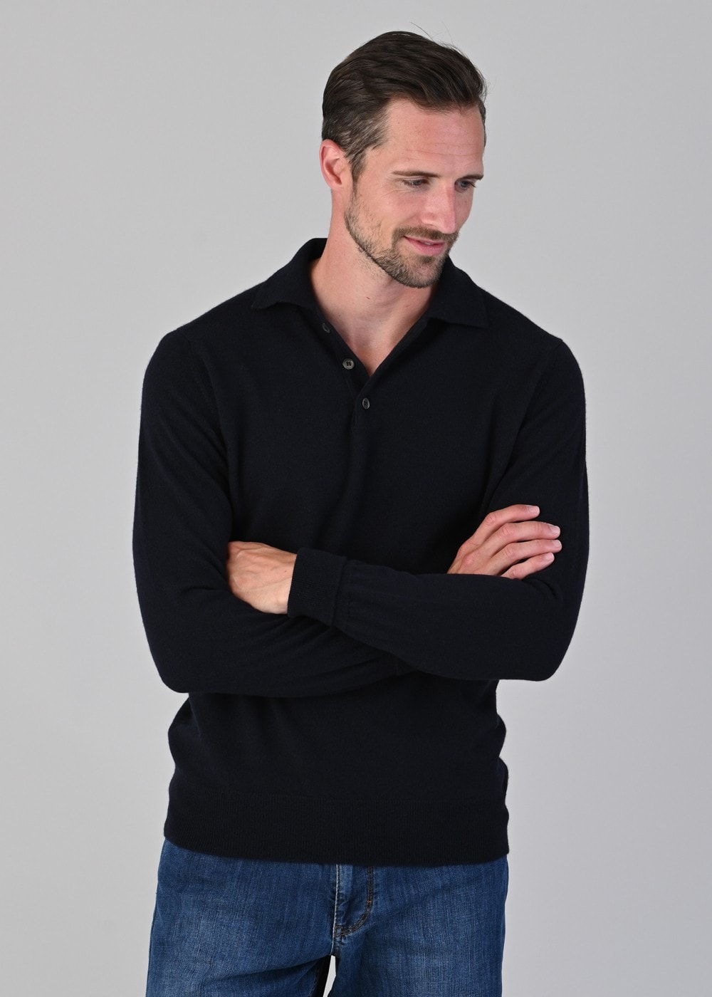 Oxton 1 Ply Cashmere Sport Shirt - Navy - 4