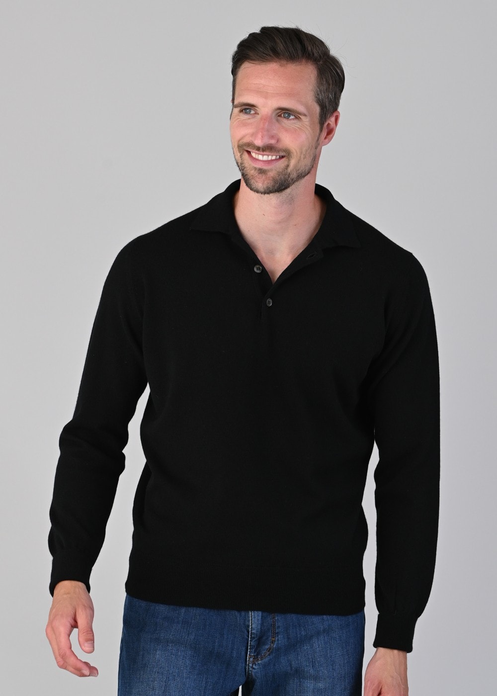 Oxton 1 Ply Cashmere Sport Shirt - Black - 3