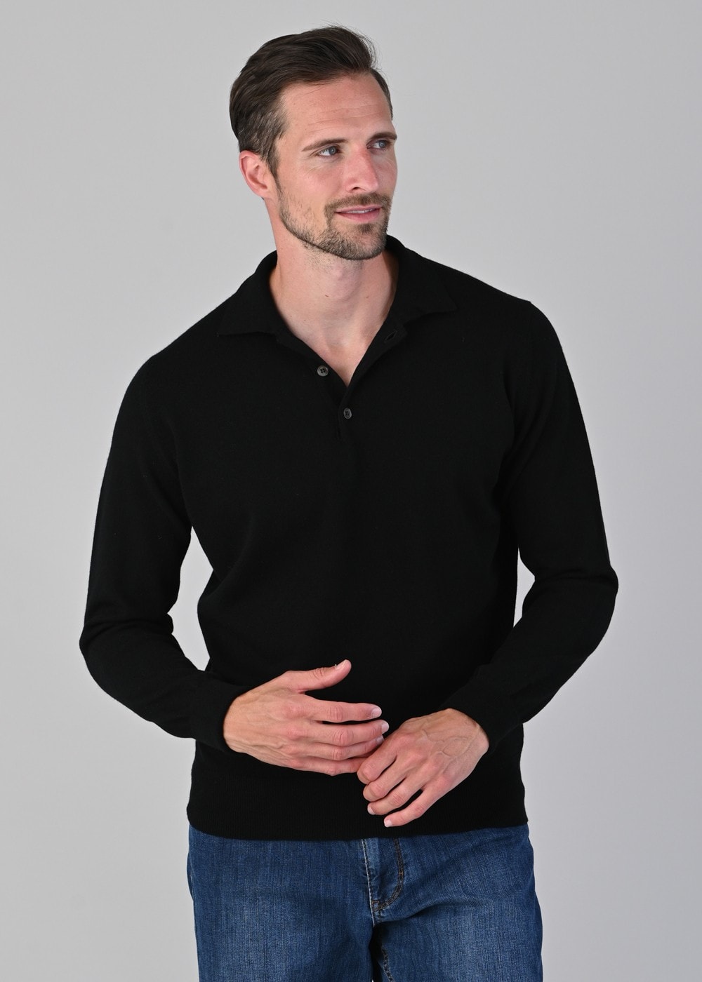 Oxton 1 Ply Cashmere Sport Shirt - Black - 4