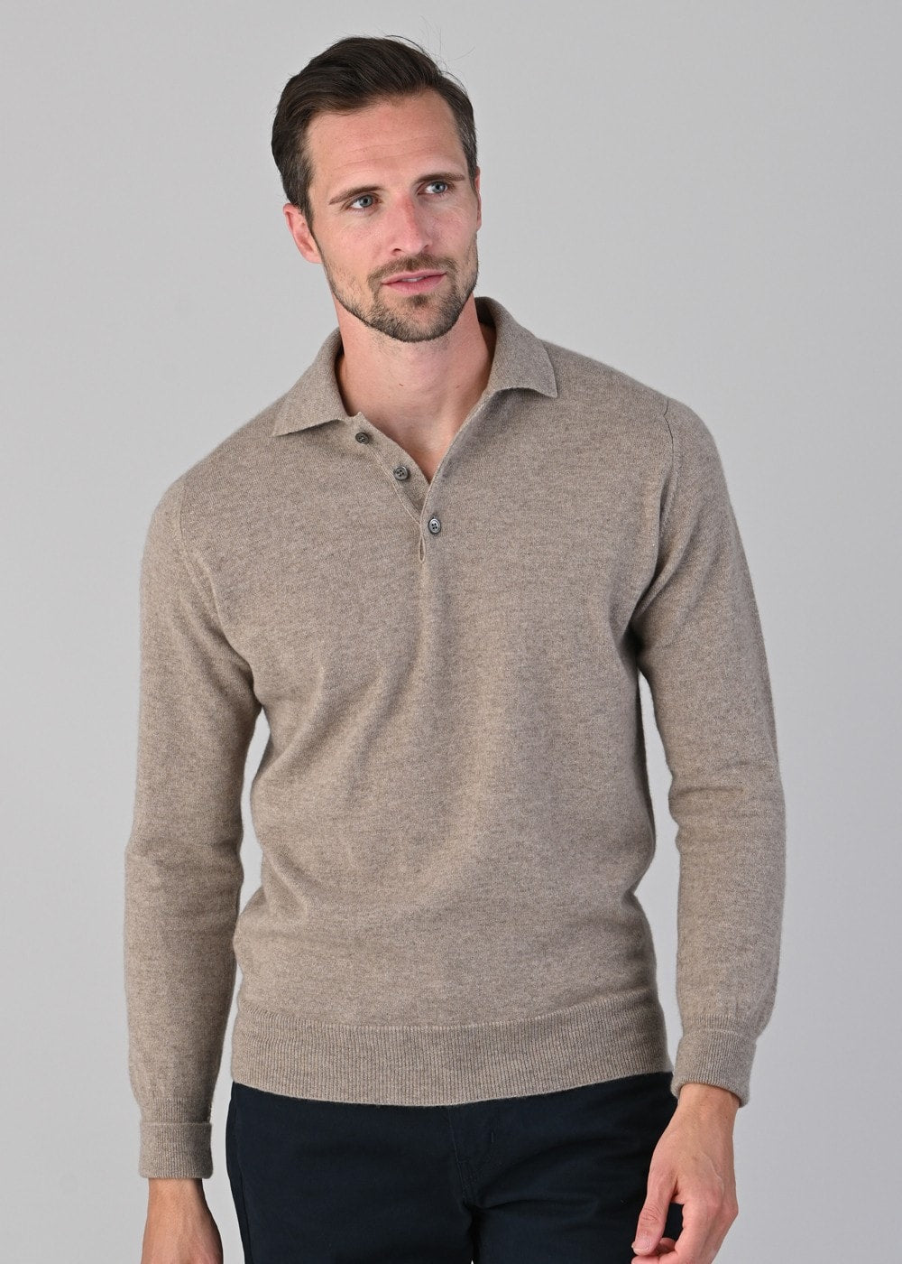 Oxton 1 Ply Cashmere Sport Shirt - Dark Natural - 4