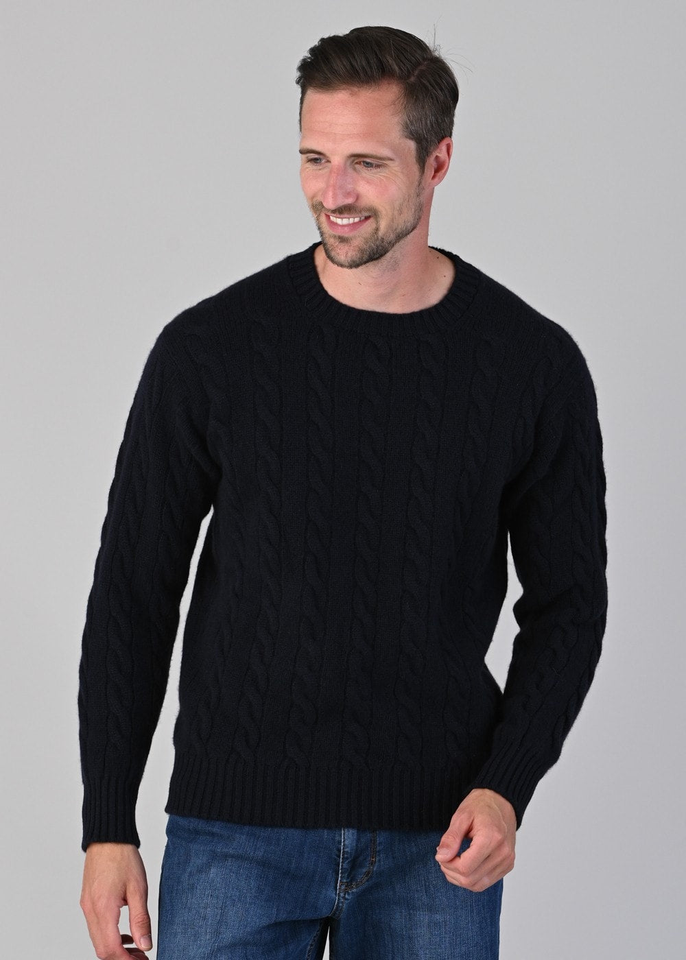 Chirnside 4 Ply Cashmere Crew - Navy - 4