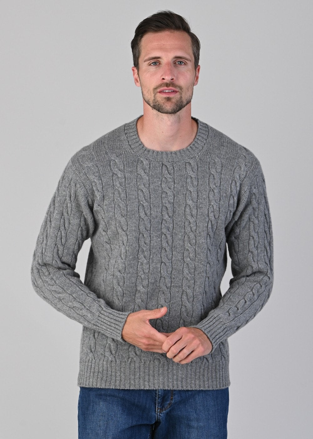 Chirnside 4 Ply Cashmere Crew - Flannel - 2