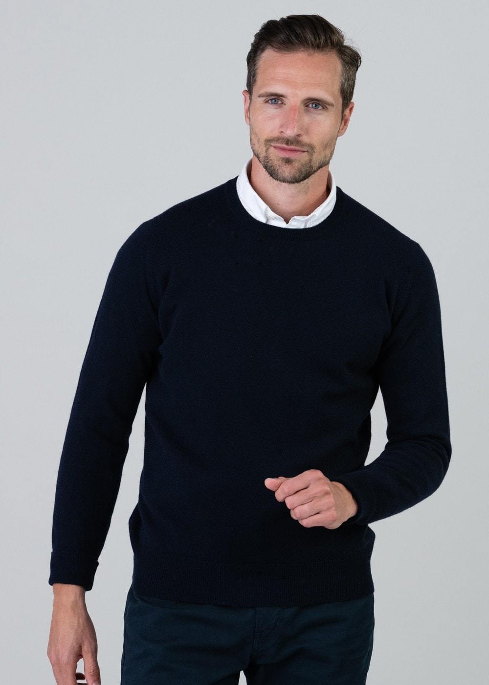 Gordon 1 Ply Geelong Crew Neck - Navy - 3