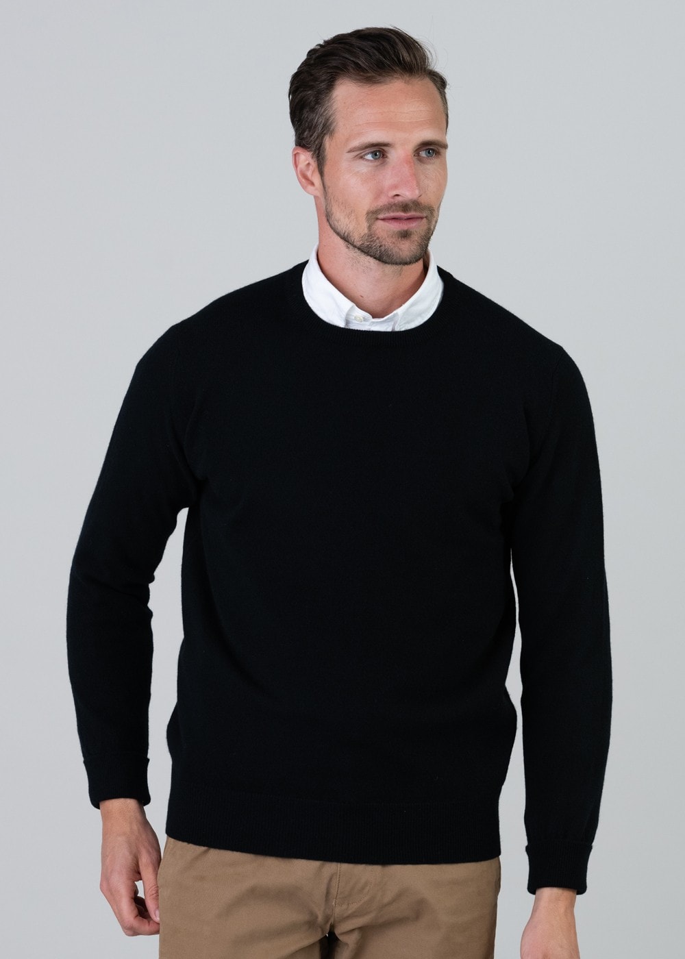 Gordon 1 Ply Geelong Crew Neck - Black - 3