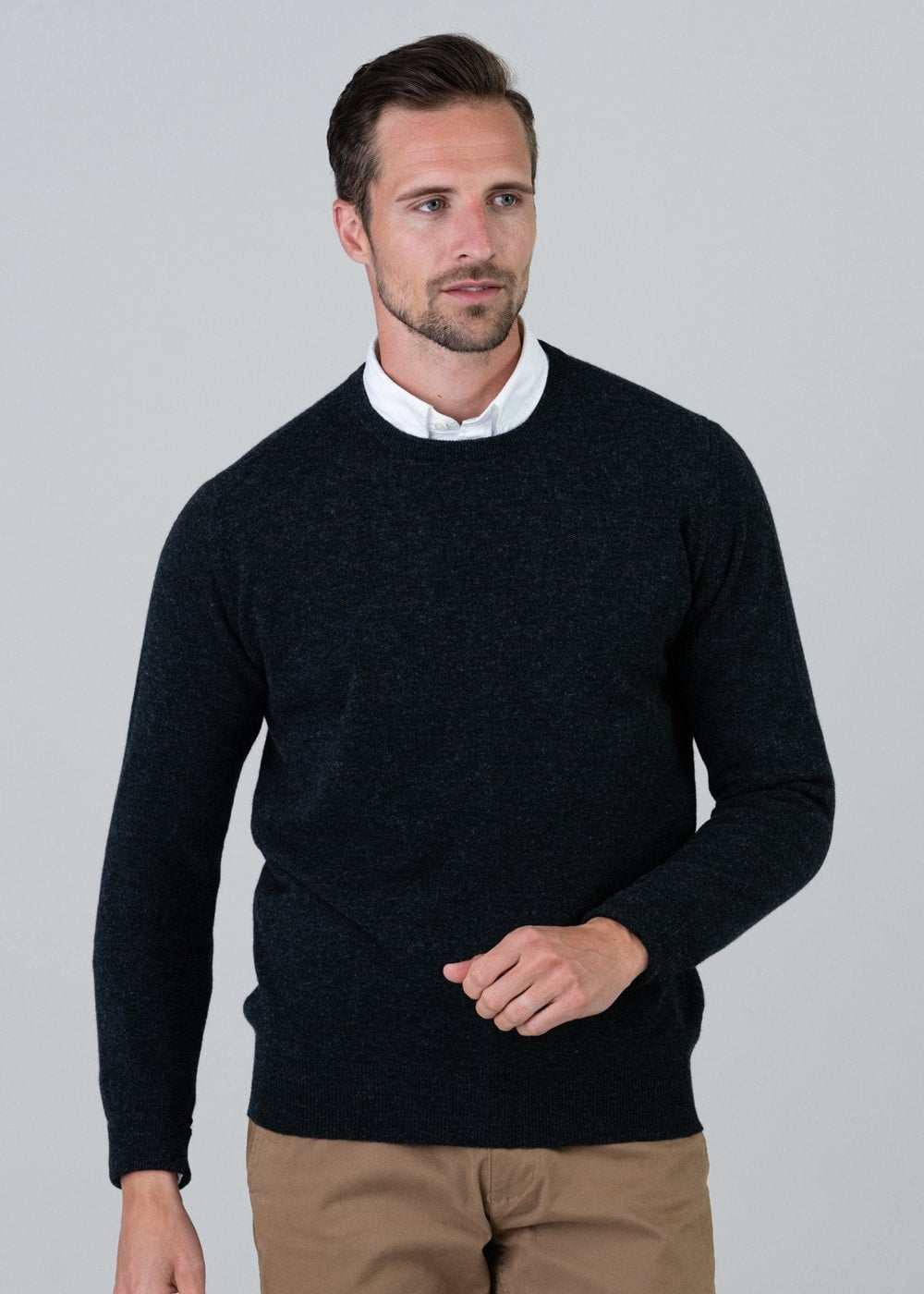 Gordon 1 Ply Geelong Crew Neck - Charcoal - 3