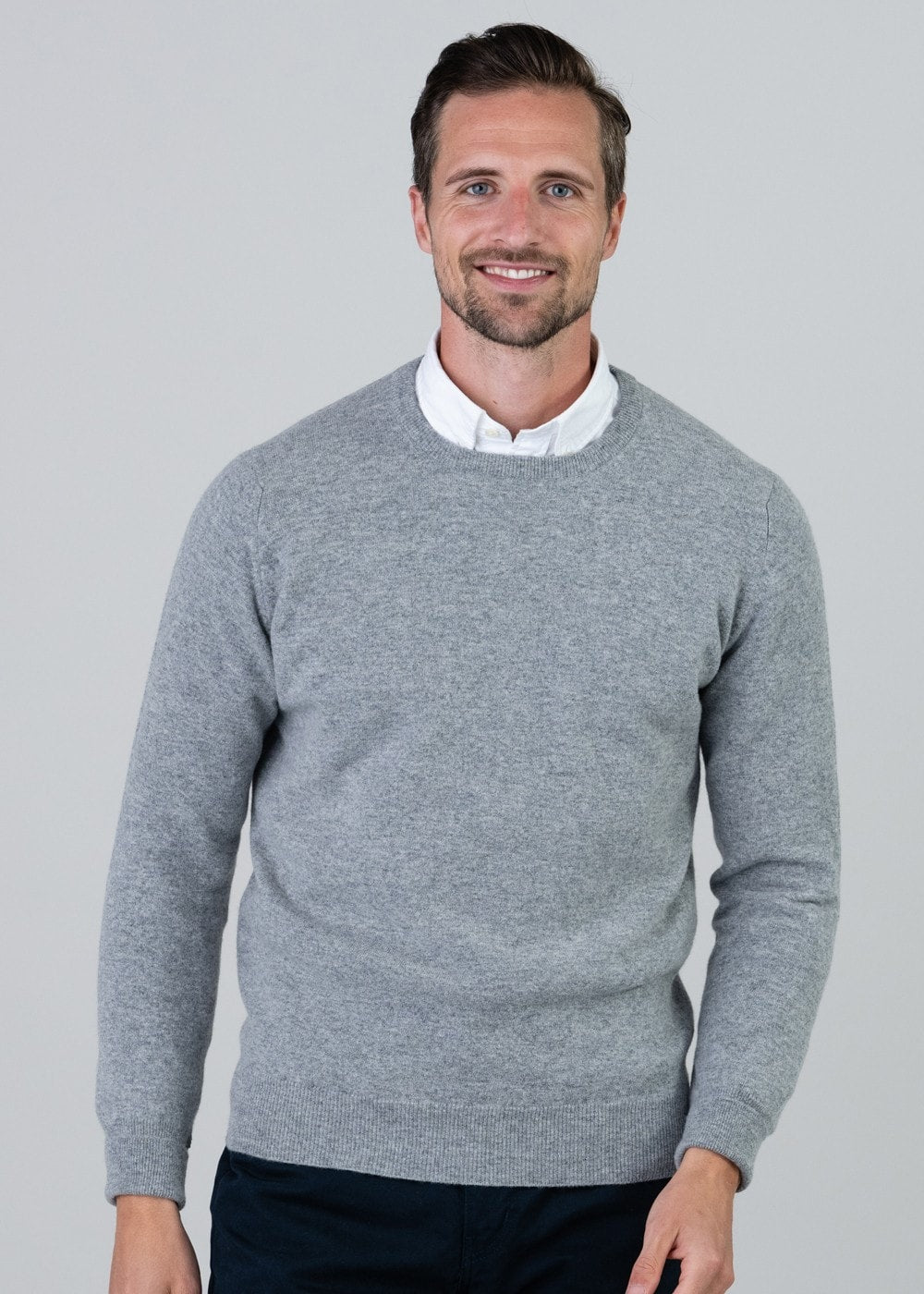 Gordon 1 Ply Geelong Crew Neck - Flannel - 2