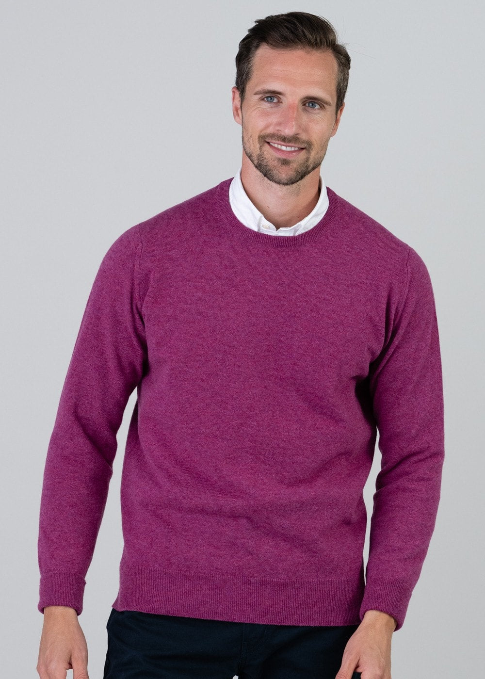 Gordon 1 Ply Geelong Crew Neck - Loganberry - 4