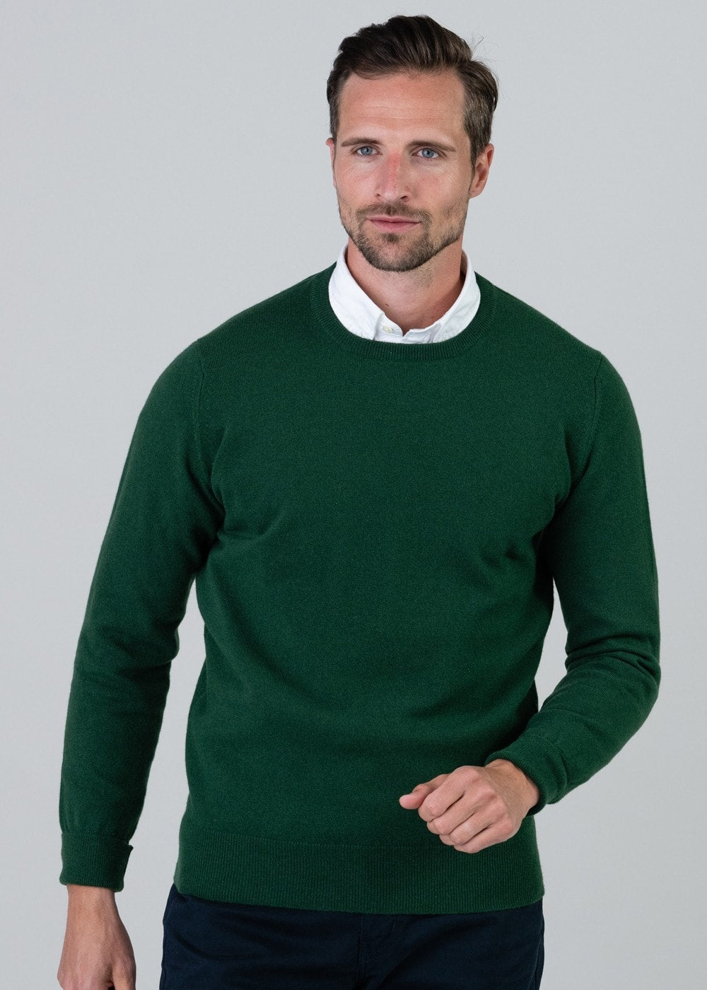 Gordon 1 Ply Geelong Crew Neck - Hedgerow - 2