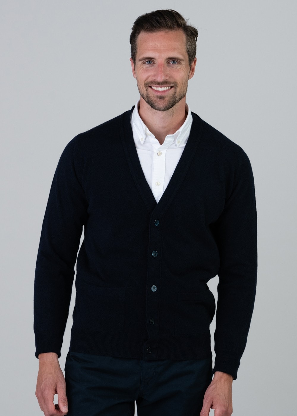 Gordon 1 Ply Geelong Cardigan - Navy - 2