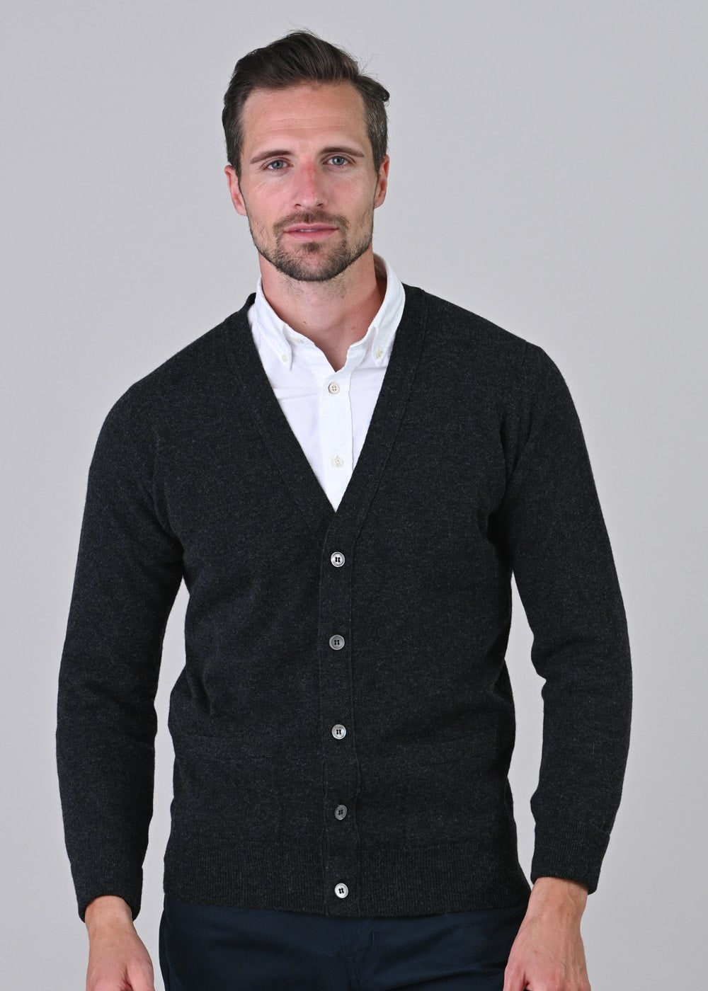 Gordon 1 Ply Geelong Cardigan - Charcoal - 4