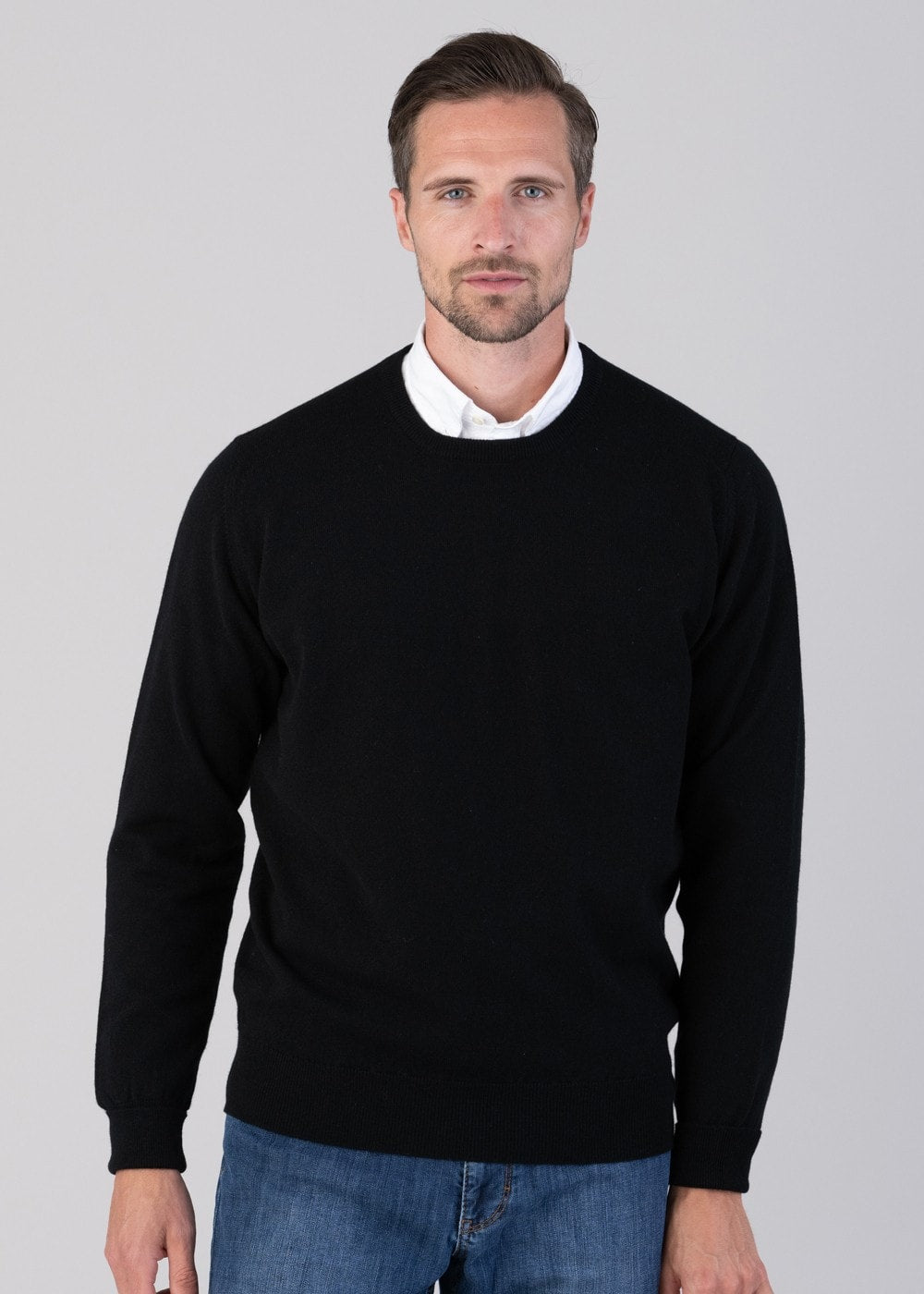 Oxton 1 Ply Cashmere Crew Neck - Black - 2