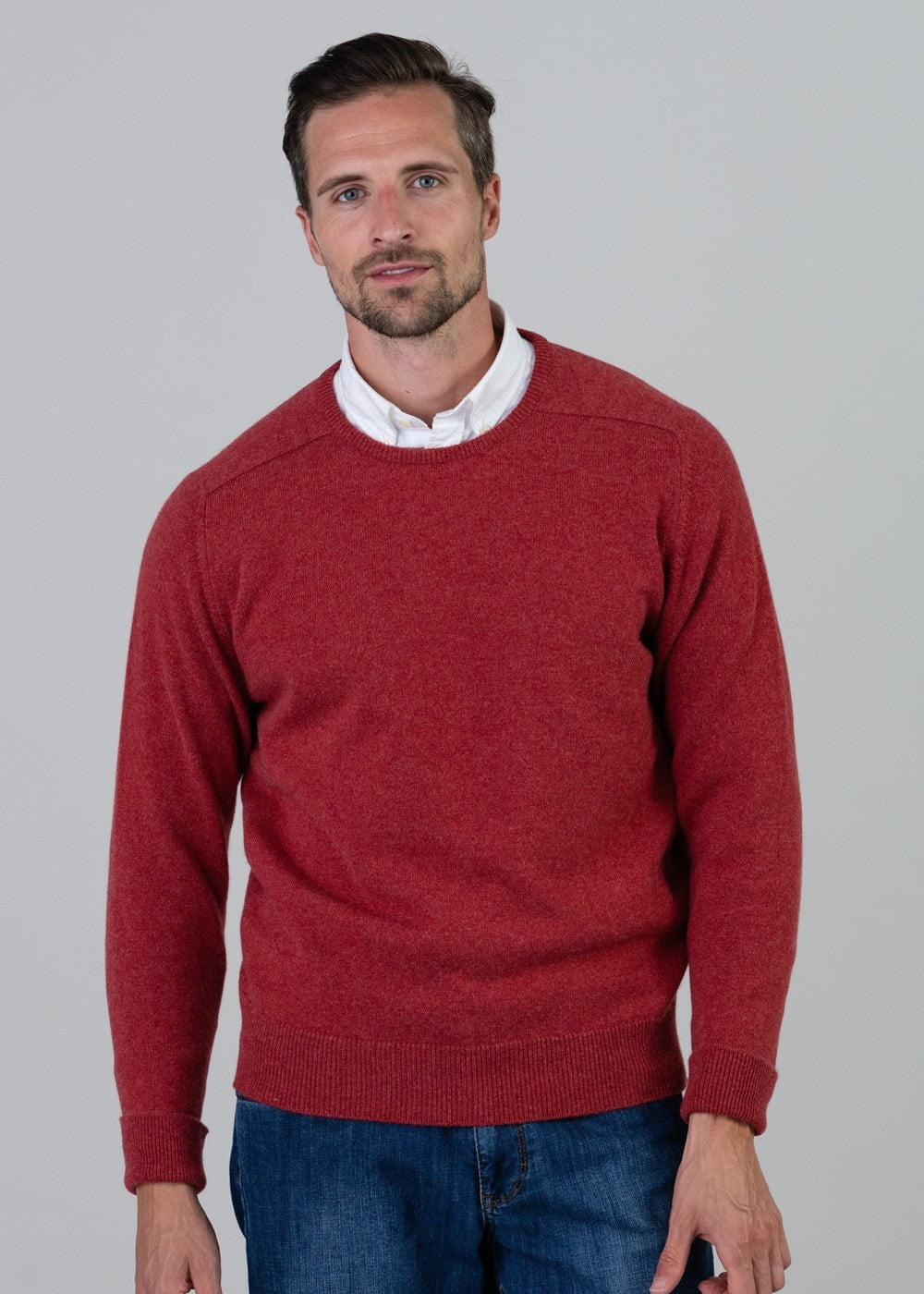 Melrose 2 Ply Cashmere Crew Neck - Poppy Mel - 2