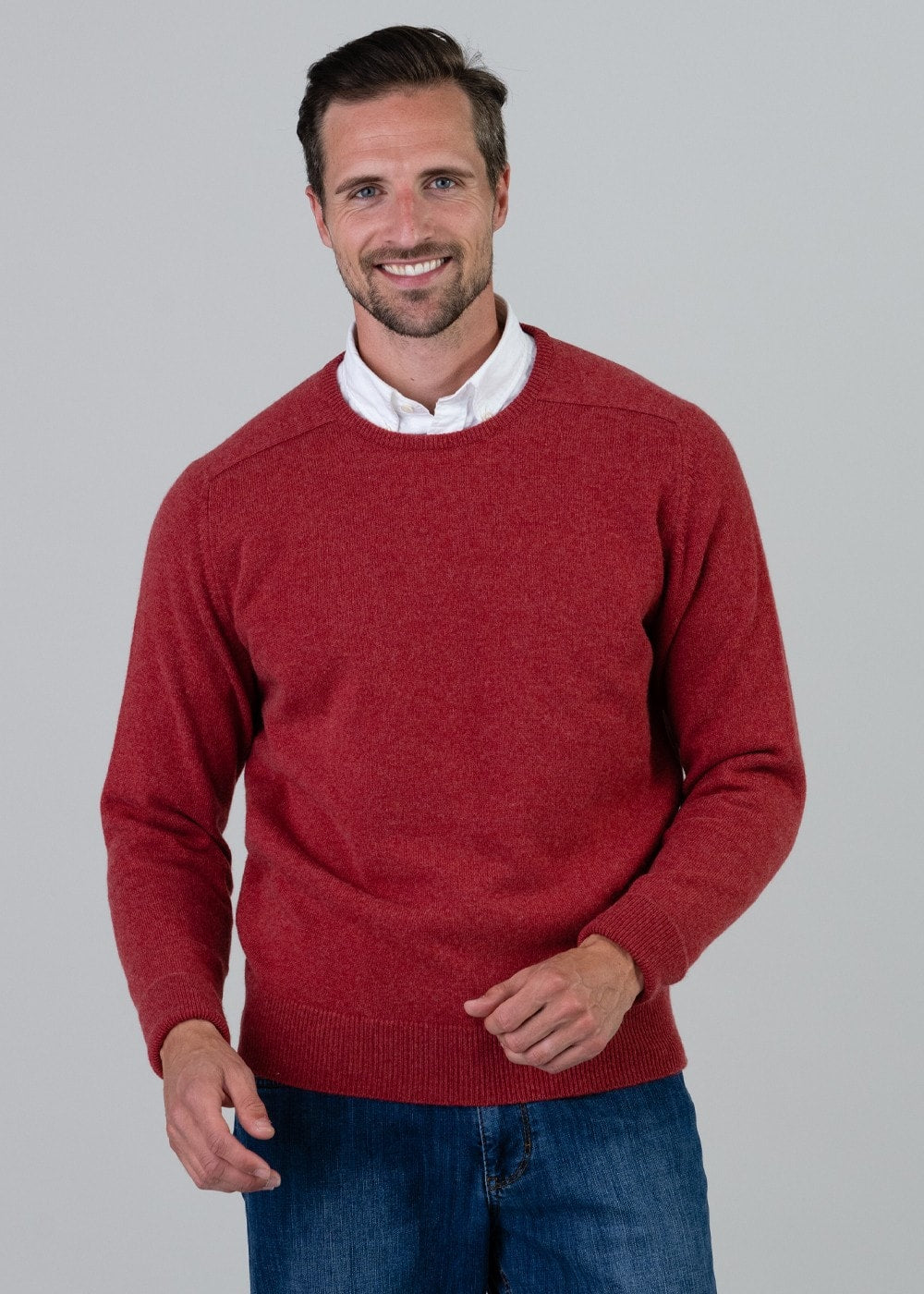 Melrose 2 Ply Cashmere Crew Neck - Poppy Mel - 4