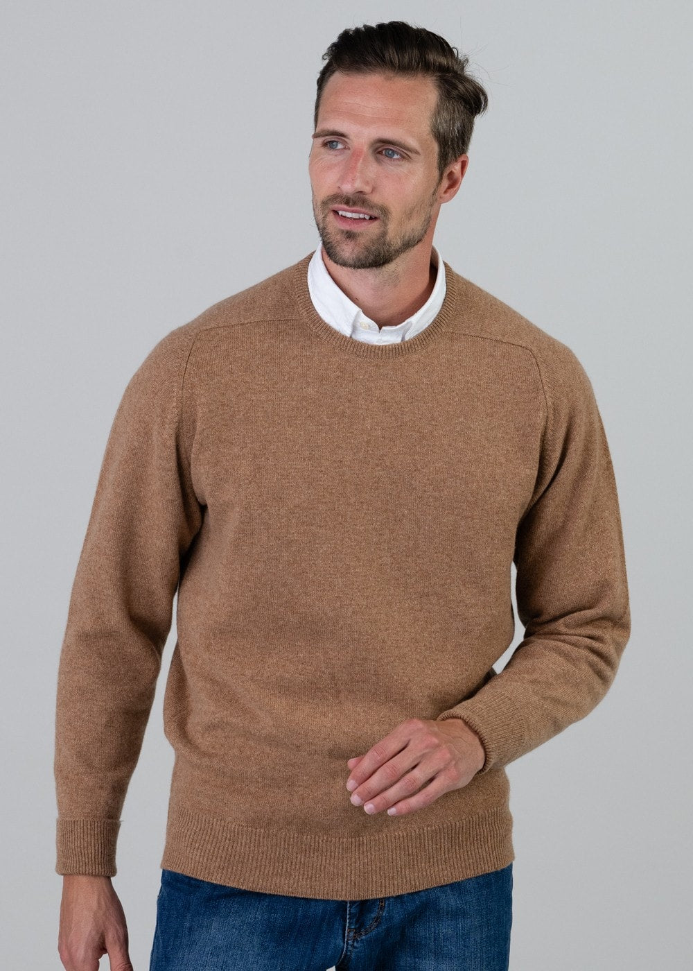 Melrose 2 Ply Cashmere Crew Neck - Savannah - 2