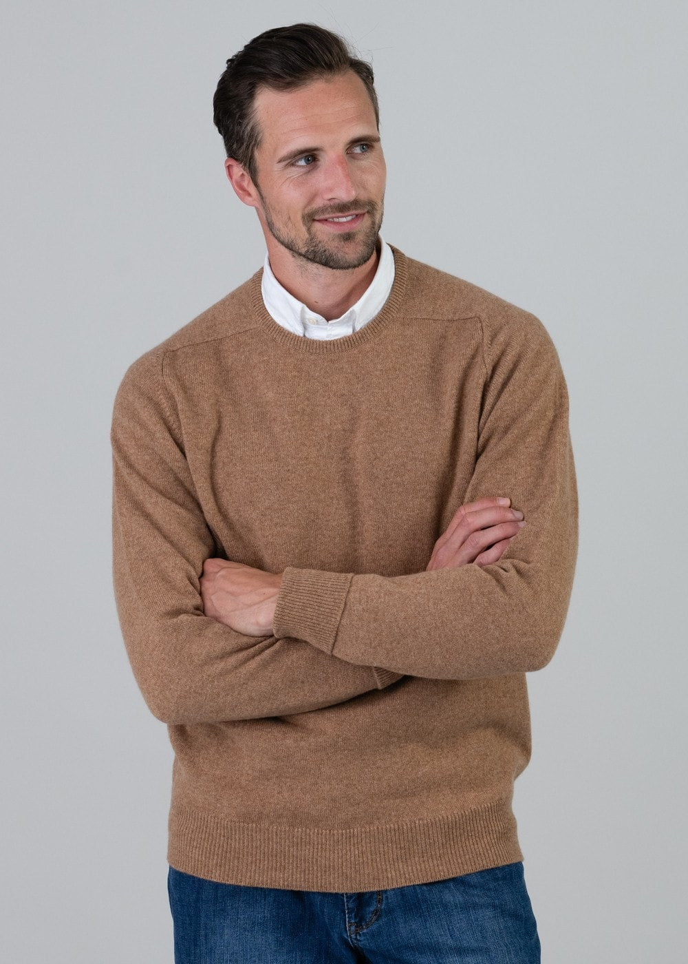 Melrose 2 Ply Cashmere Crew Neck - Savannah - 4