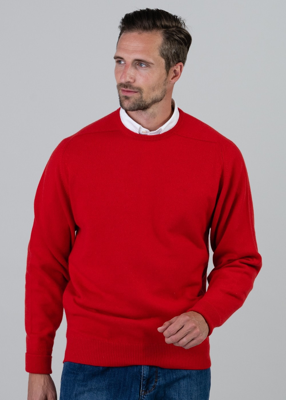 Melrose 2 Ply Cashmere Crew Neck - Cardinal Red - 2