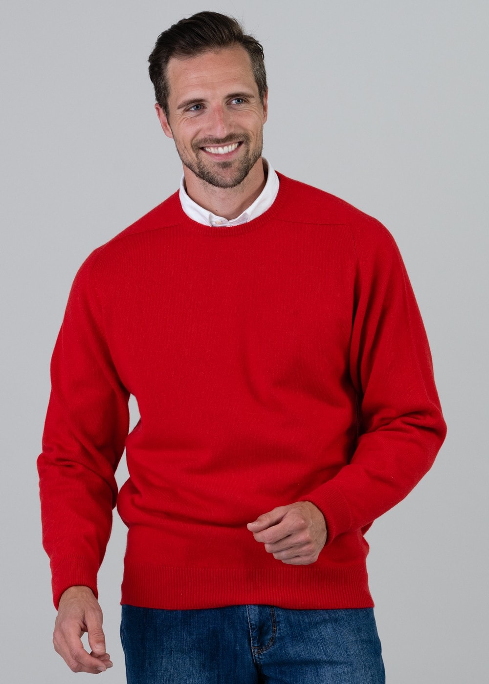 Melrose 2 Ply Cashmere Crew Neck - Cardinal Red - 3