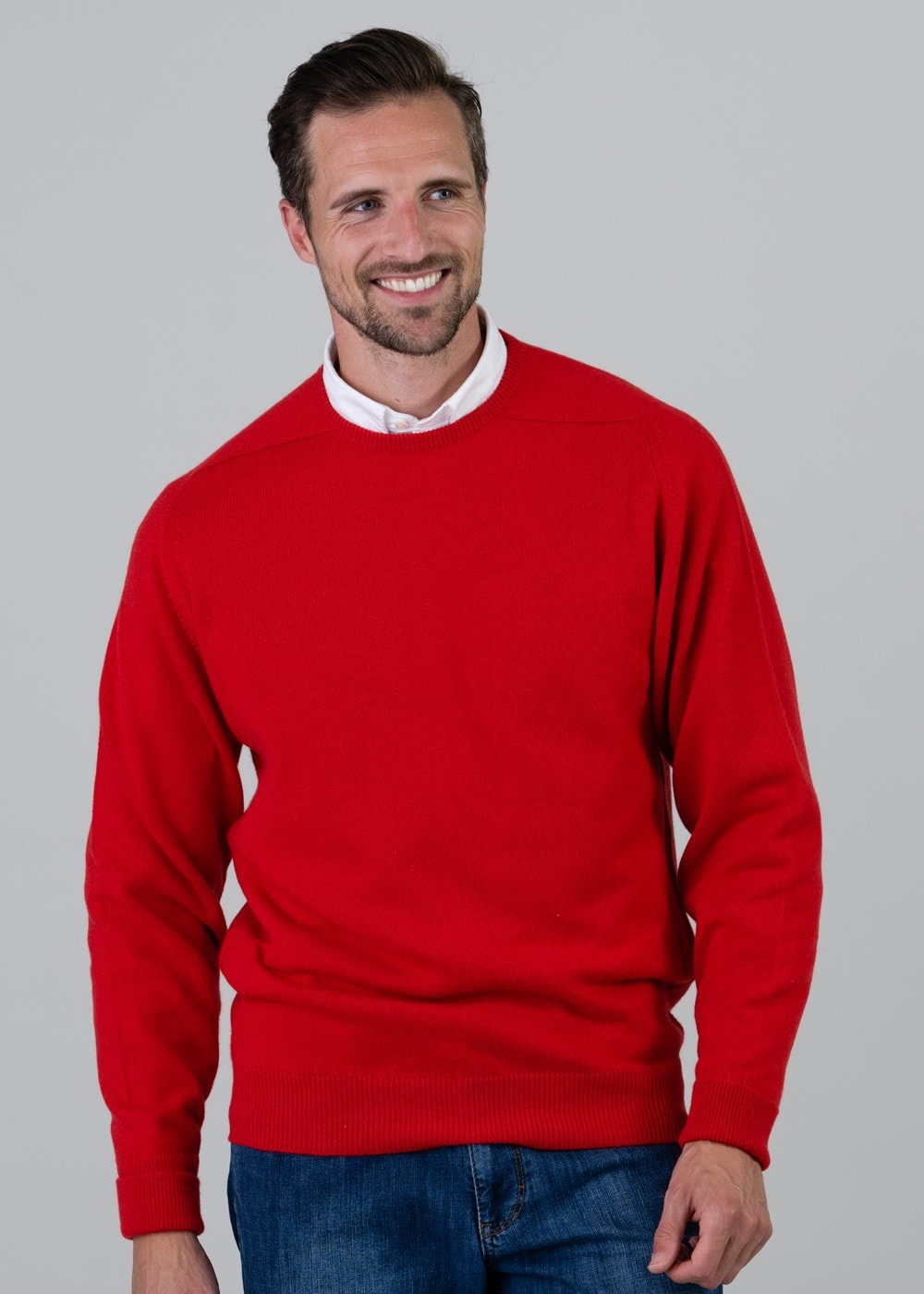 Melrose 2 Ply Cashmere Crew Neck - Cardinal Red - 4