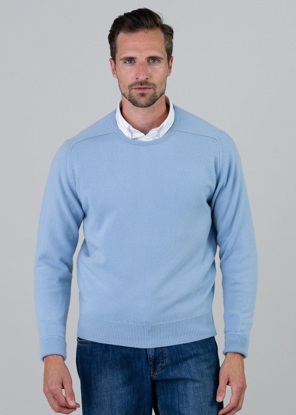 Melrose 2 Ply Cashmere Crew Neck - Hyacinth - 2