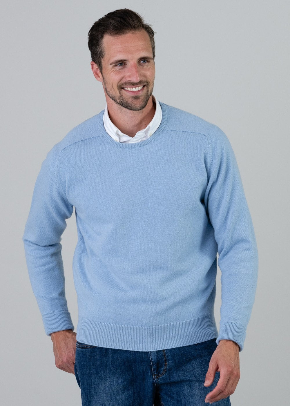 Melrose 2 Ply Cashmere Crew Neck - Hyacinth - 3