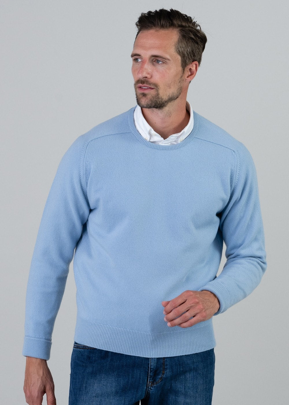 Melrose 2 Ply Cashmere Crew Neck - Hyacinth - 4