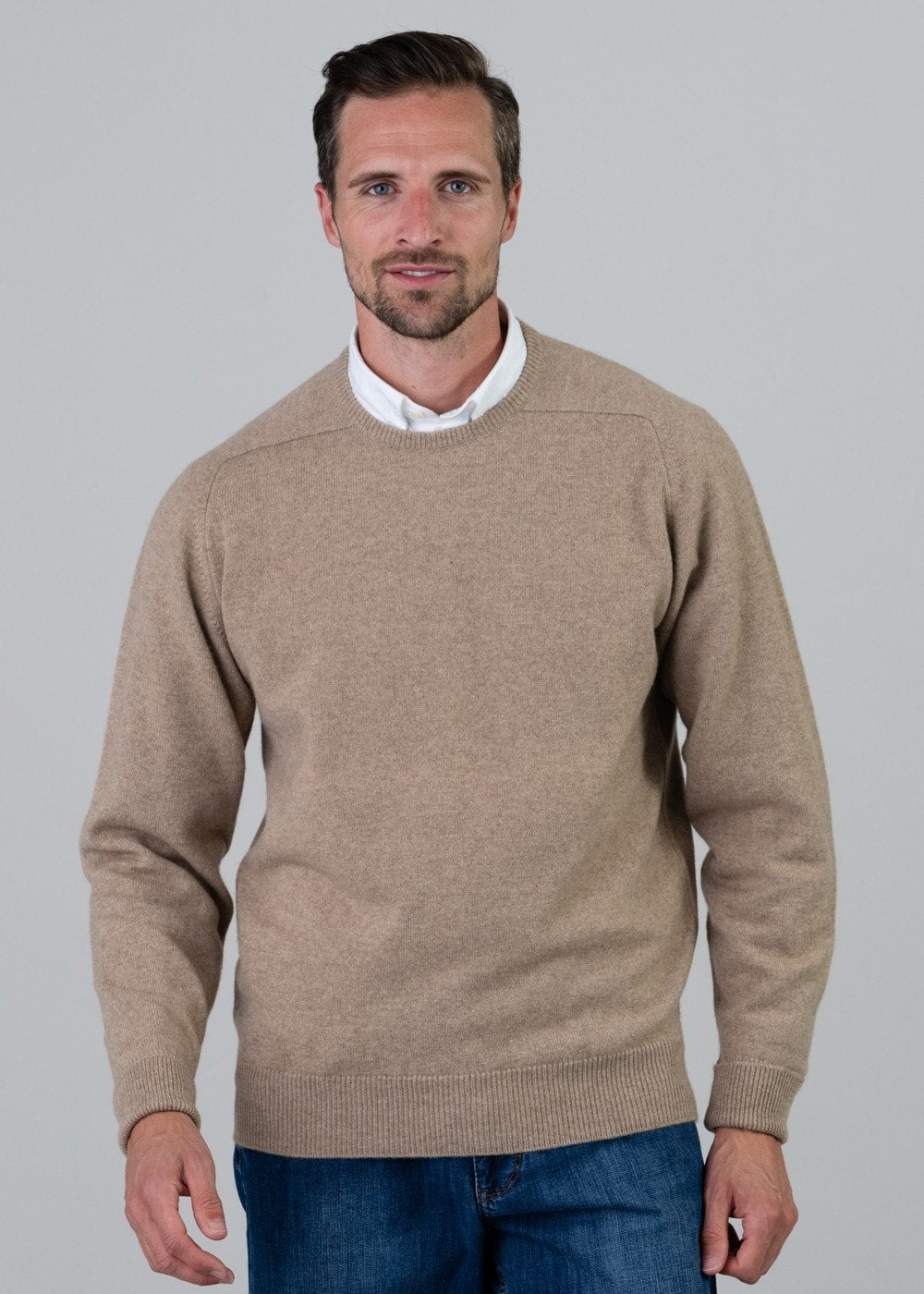 Melrose 2 Ply Cashmere Crew Neck - Dark Natural - 2