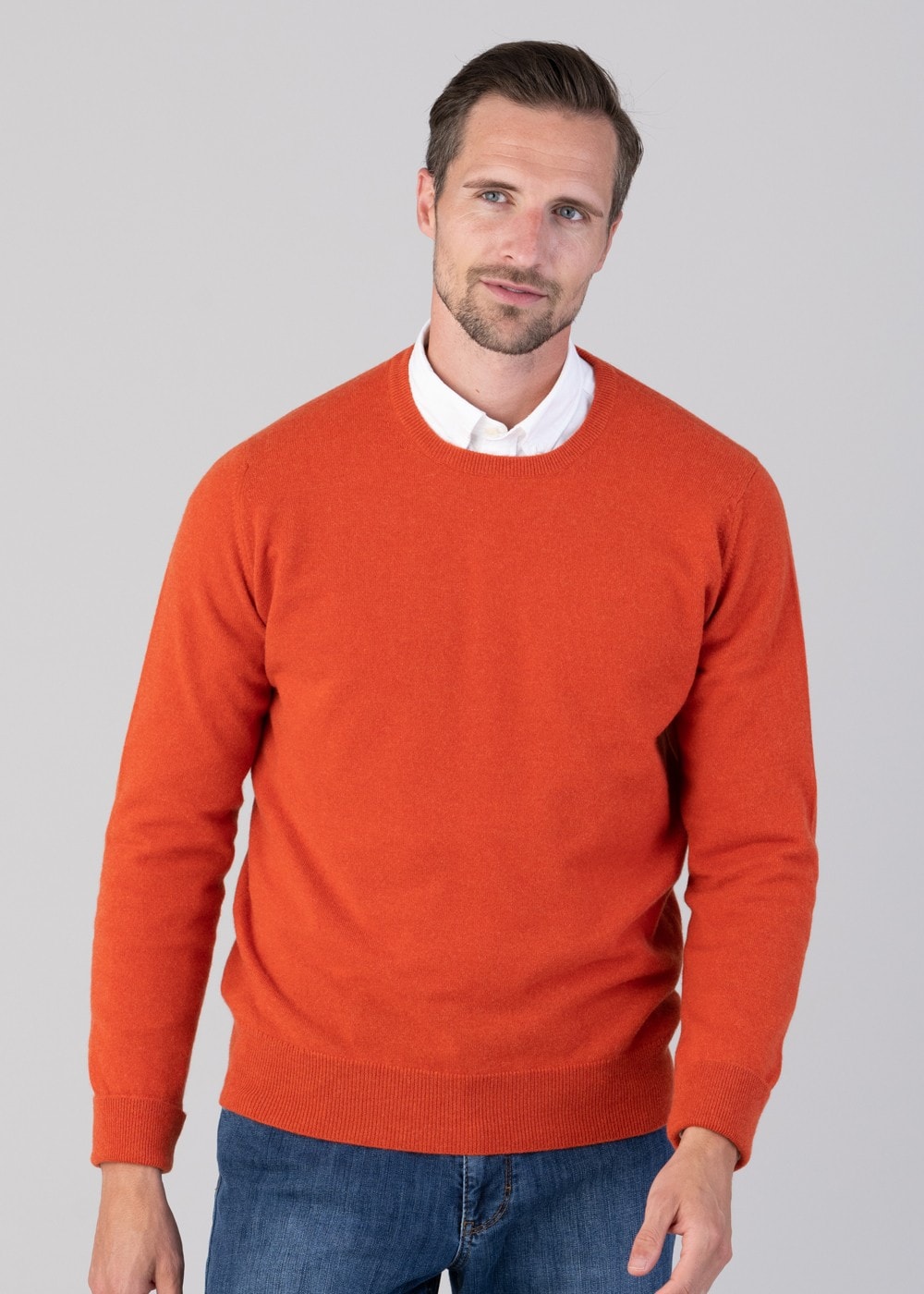 Oxton 1 Ply Cashmere Crew Neck - Furnace - 2