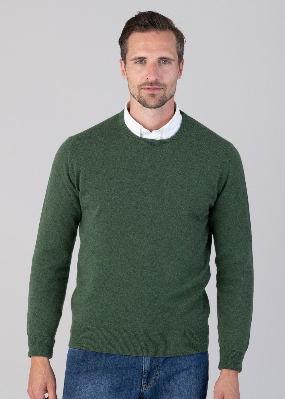 Oxton 1 Ply Cashmere Crew Neck - Serpentine - 4