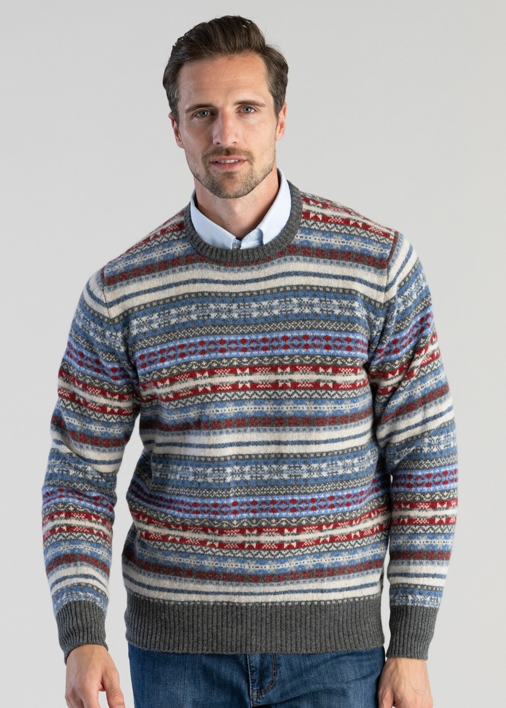 Lambswool Fairisle Crew - Cliff - 3