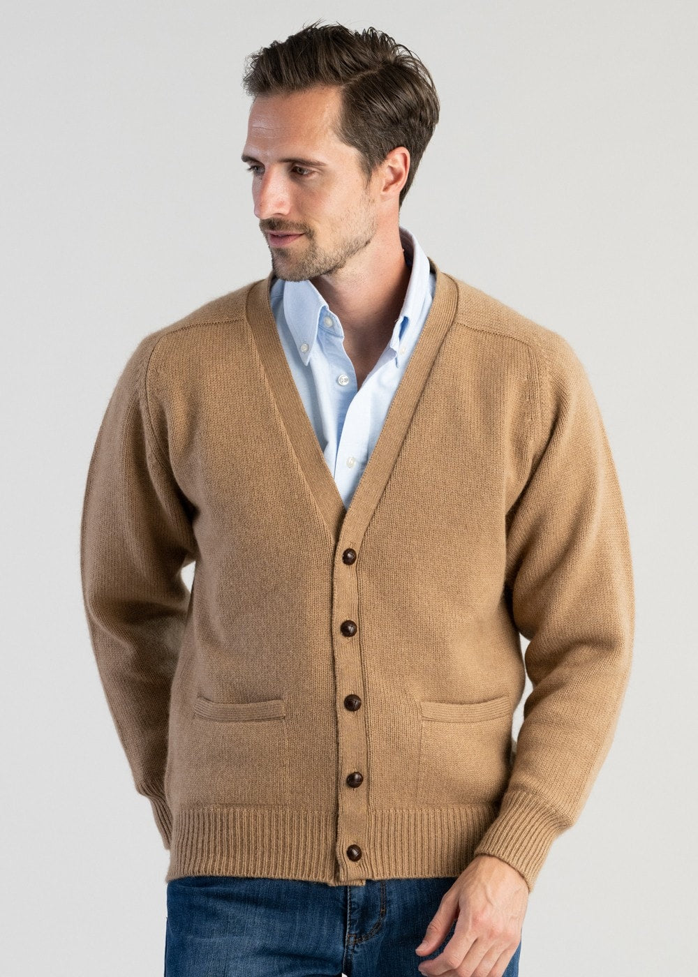 Datchet Camelhair V-Cardigan - Camel - 3