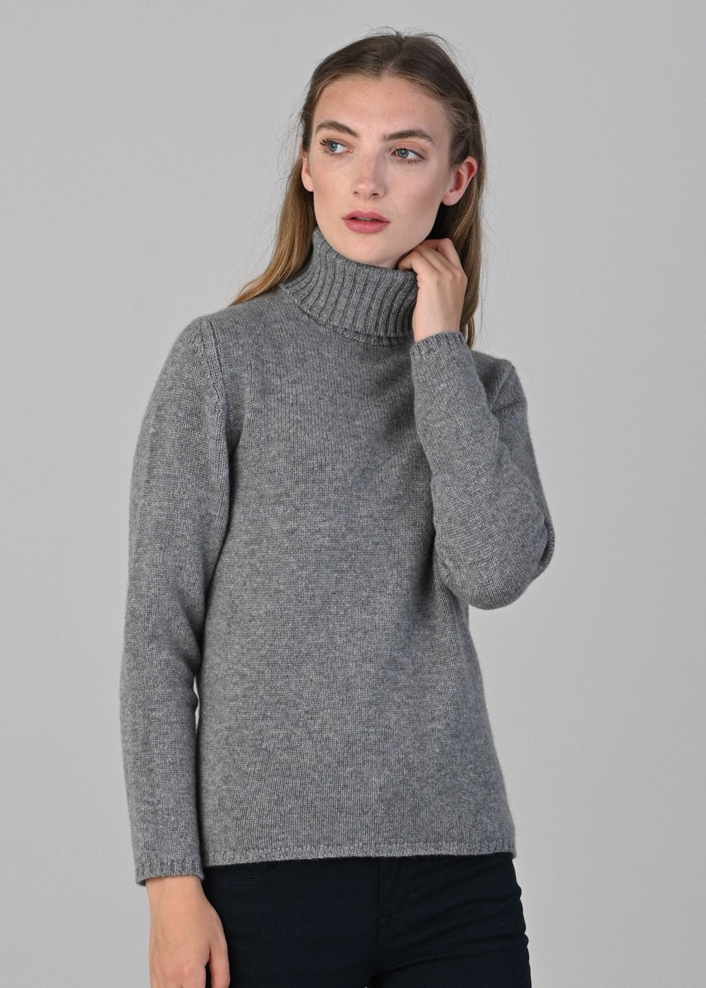 Amelia Cashmere Roll Collar - Flannel - 2