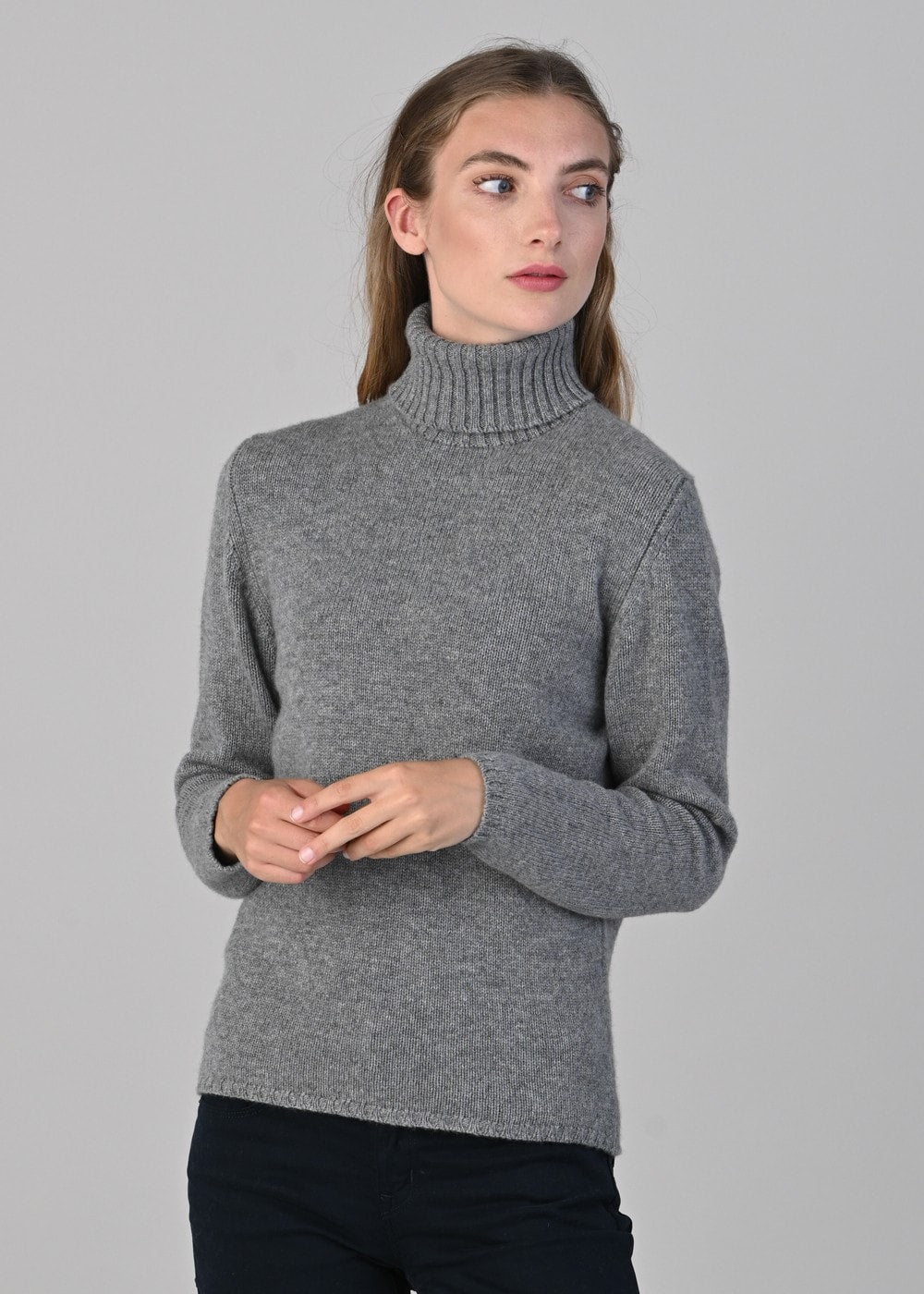 Amelia Cashmere Roll Collar - Flannel - 3