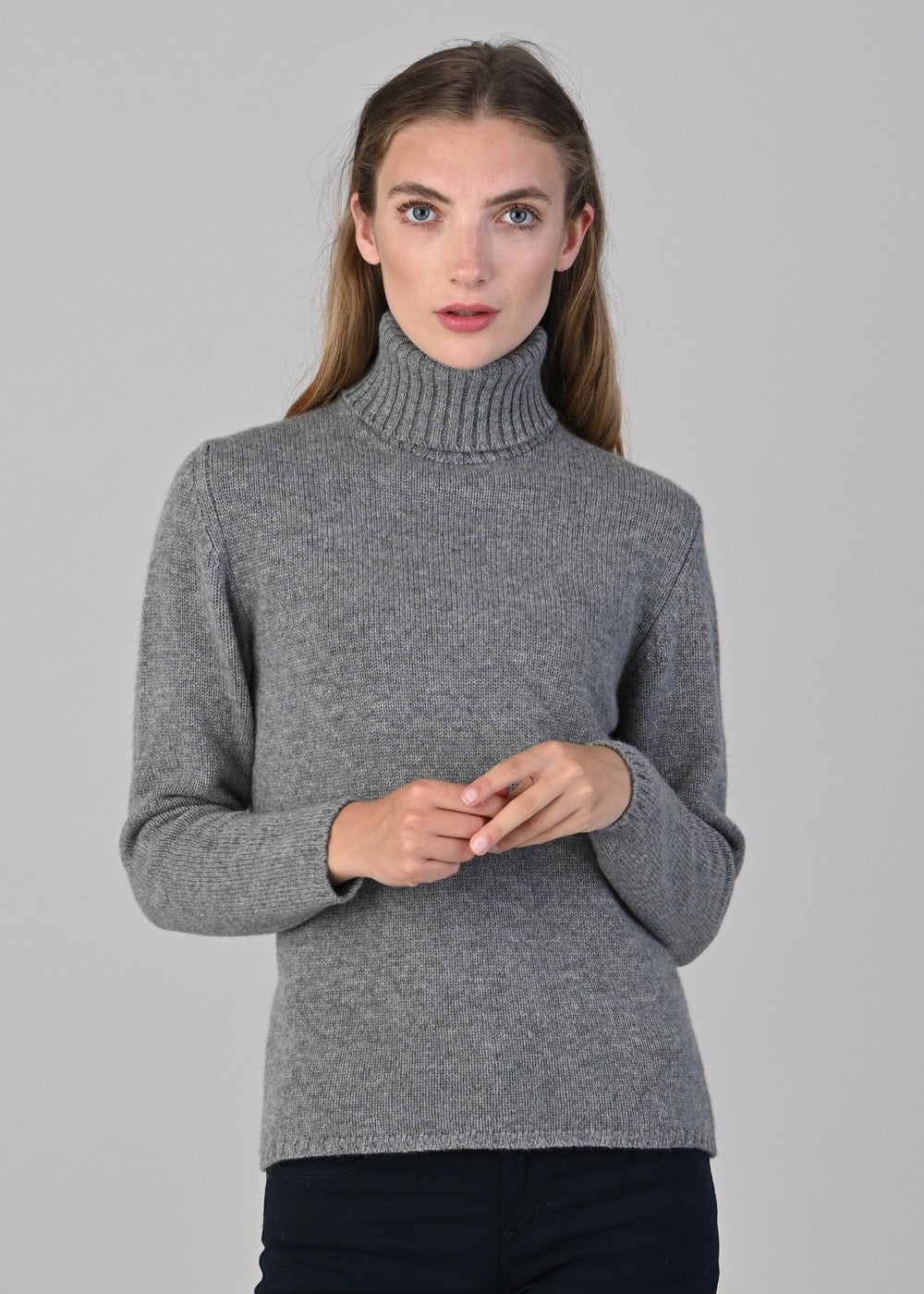 Amelia Cashmere Roll Collar - Flannel - 4