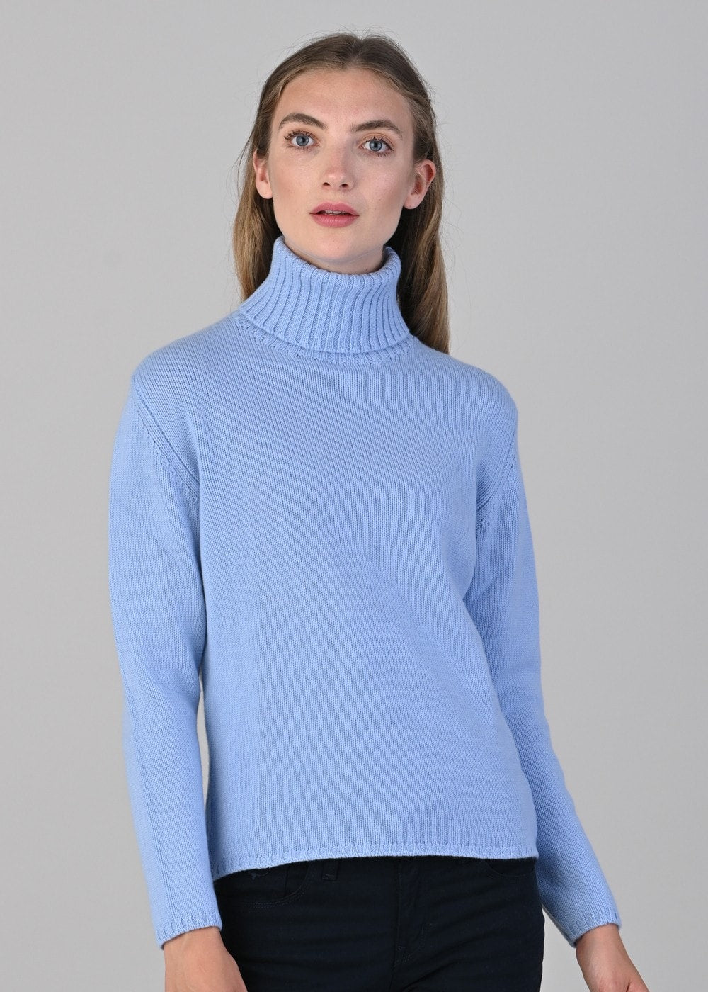 Amelia Cashmere Roll Collar - Hyacinth - 2