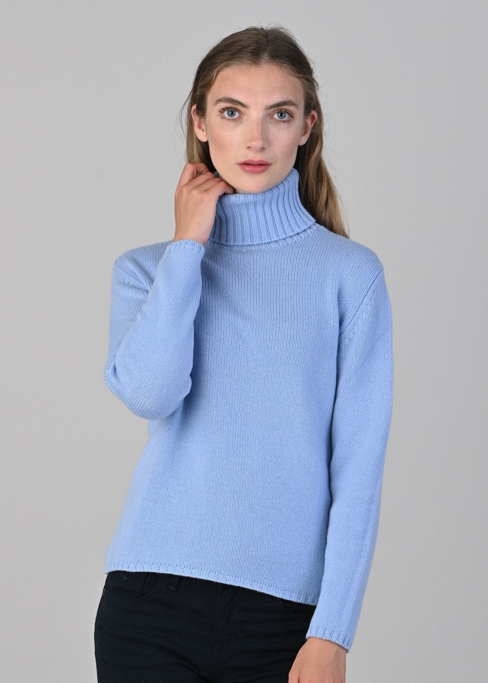 Amelia Cashmere Roll Collar - Hyacinth - 3