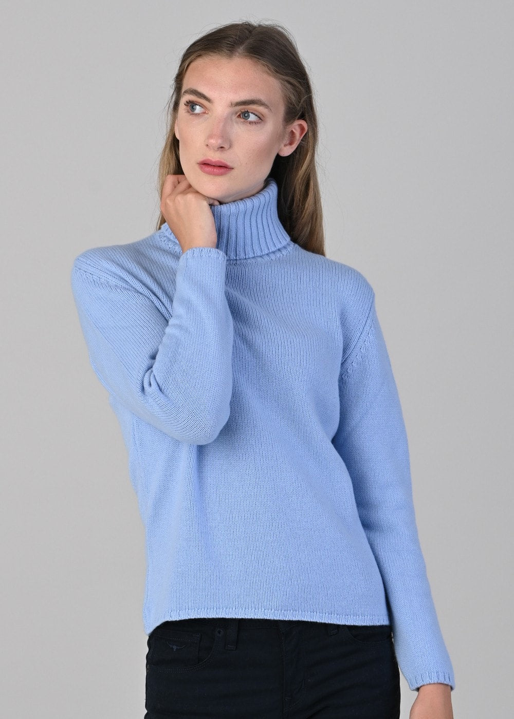 Amelia Cashmere Roll Collar - Hyacinth - 4