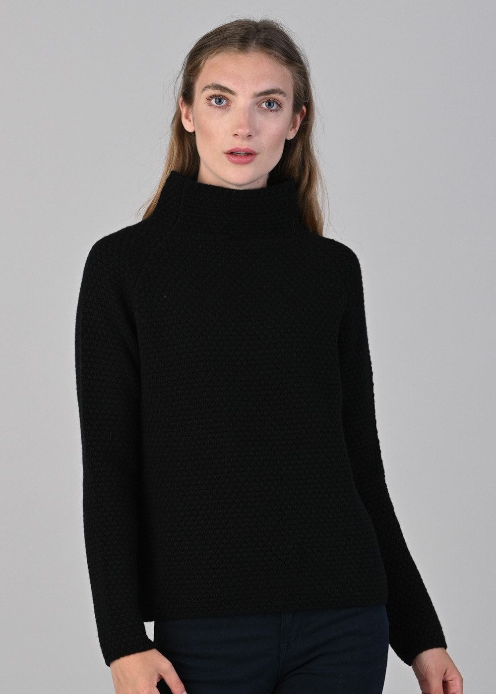 Olivia Cashmere Funnel Neck - Black - 2