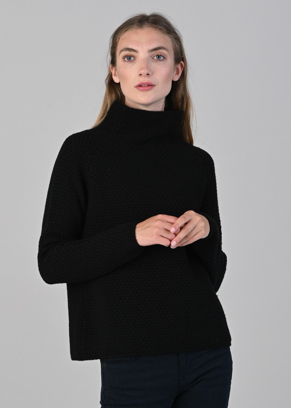 Olivia Cashmere Funnel Neck - Black - 3