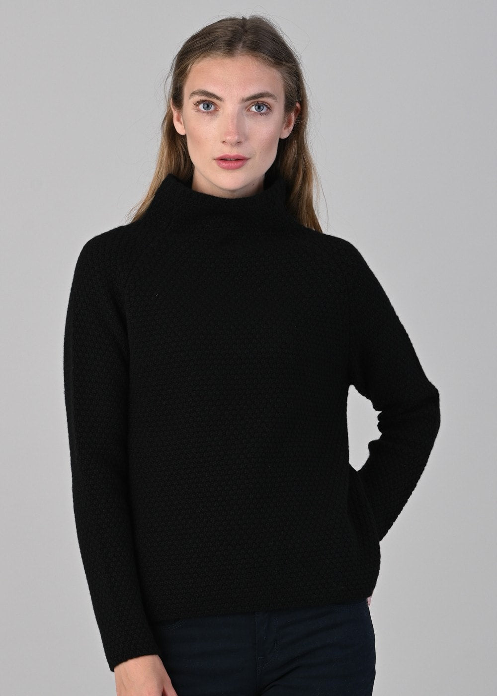 Olivia Cashmere Funnel Neck - Black - 4