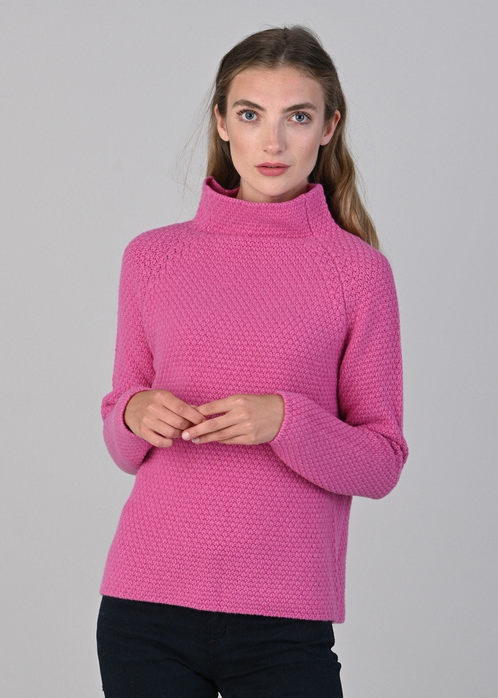 Olivia Cashmere Funnel Neck - Infra Pink - 2