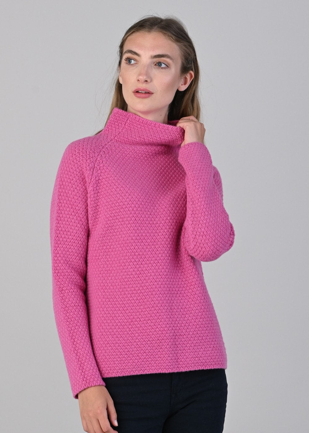 Olivia Cashmere Funnel Neck - Infra Pink - 3