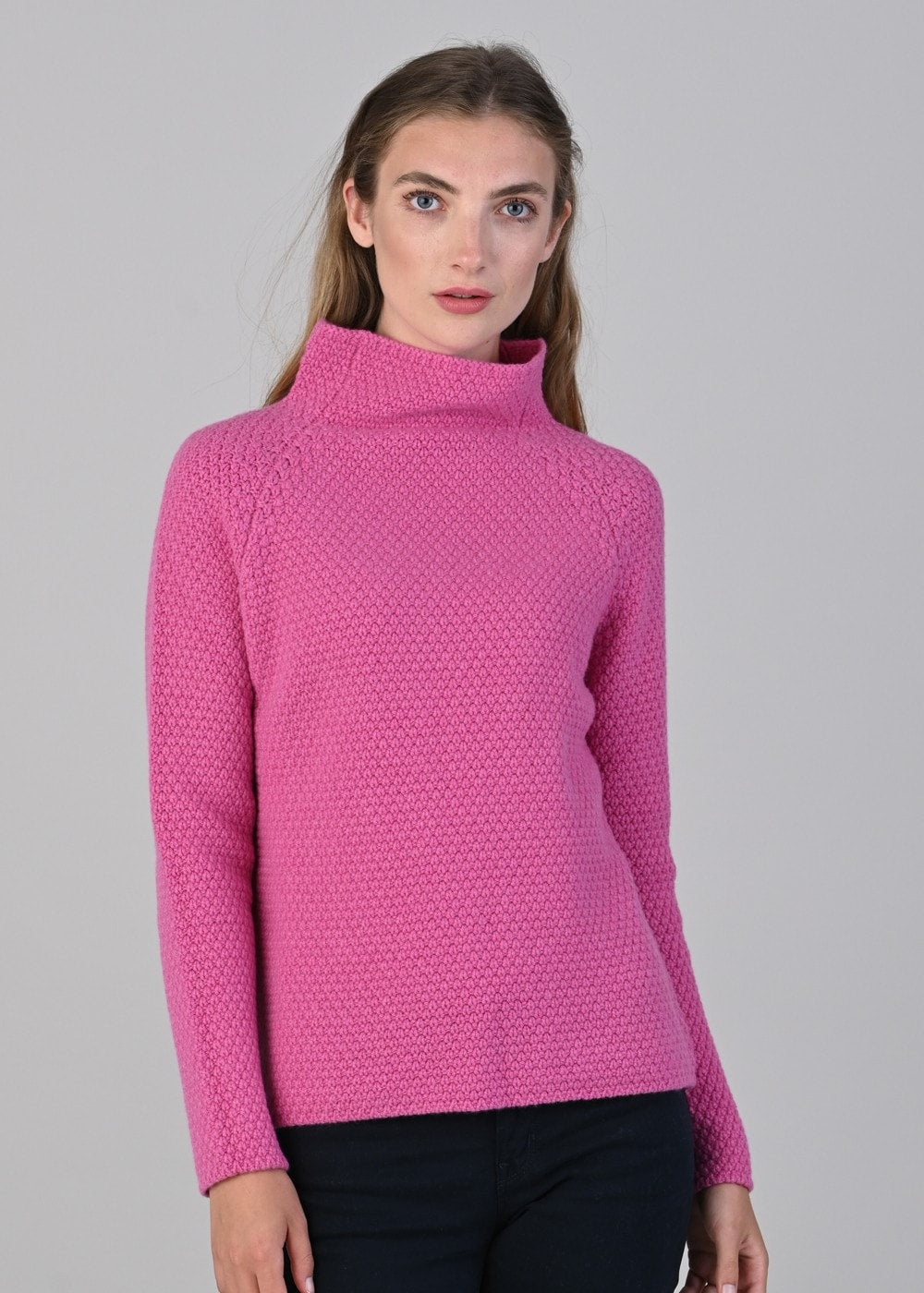 Olivia Cashmere Funnel Neck - Infra Pink - 4