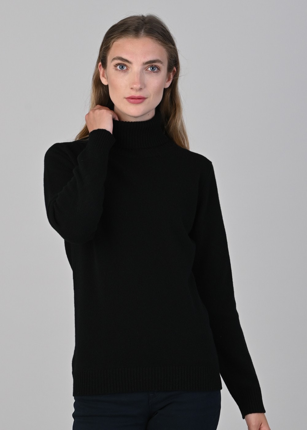 Lindsey Lambswool Roll Neck - Black - 3