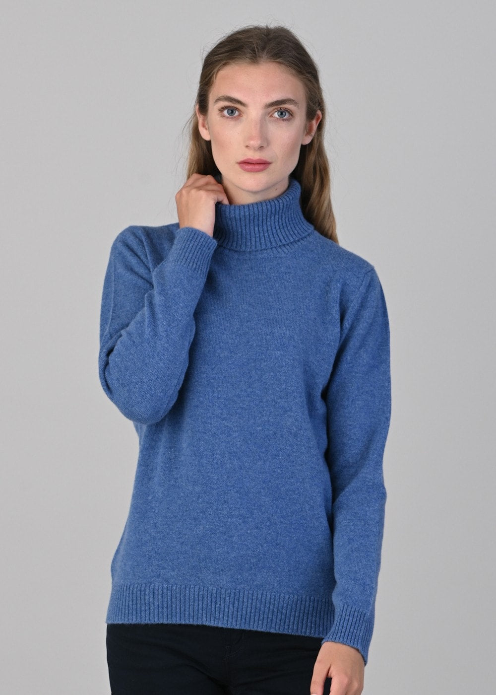 Lindsey Lambswool Roll Neck - Lapis - 3